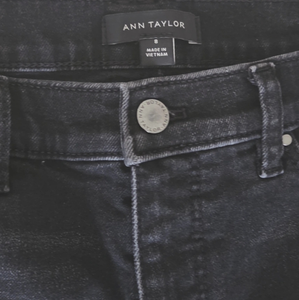 Ann Taylor High-Rise Black Washed Jeans
